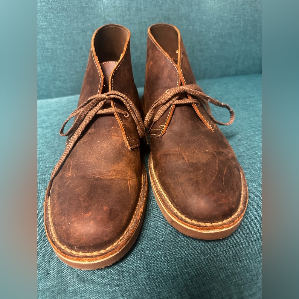 Clarks Men's Bushacre II Leather Chukka Boot Dark Brown Size 10M Nice!